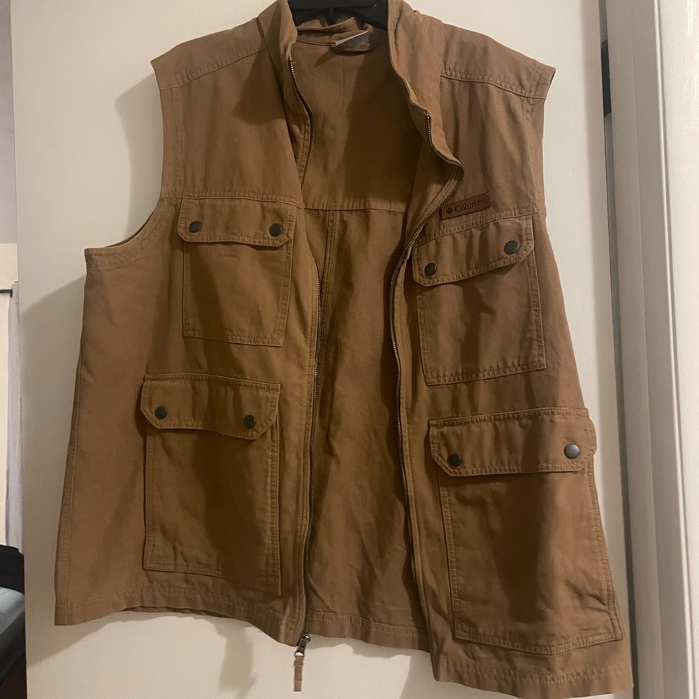 Columbia Men's Brown Utility Vest Size XL Used like new